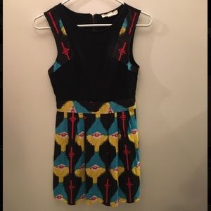 Artsy black patterned dress